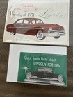 Vintage Lincoln Brochures 1950   57 Lot Of 6     Cosmopolitan  Quick Facts
