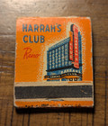 1940 s Reno  Nevada Nv Harrah s Club Casino Image Full Matchbook Case