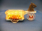 Vintage Glass   Tin Kiddie Kar Candy Container Horse Toy Circa 1923