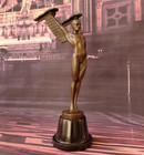 Icarus Bronze Sculpture Statue Art Winged Signed Nude Marble Deco Man Greek Rare