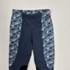 Kerrits Riding Tights Girls Youth S Blue Horse Print Full Seat Equestrian Pants
