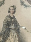 Antique French Hand-colored Fashion Plate Lafaille C 1850 Cherub Frame Woman