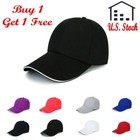100 cotton Baseball Cap Ball Dad Hat Adjustable Plain Solid Washed Men Women Cap