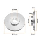 V-type Pulley 25mm Bore 100mm Outer Dia Single Groove Aluminum Alloy