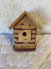 Vintage 90s Woven Basket Birdhouse Rustic Handmade Folk Art Amish Adorable