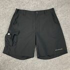 Columbia Fishing Shorts Mens S Small Black Cargo Pockets Omni Shade Pfg Outdoor