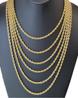 Stainless Steel Gold Plated  Rope Chain Necklace 4mm Size 16  To 26  Unisex  Men