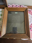 Vtg Set Of 2 Retangle Ornate Brown Wide Wood Picture Frame W glass Gallery 