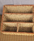 Woven Seagrass Basket With 5 Compartments For Storage   Organization 12  X 11 5 