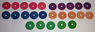 25 Bird Toy Parts Colored Wood Circle Discs 1-1 2  Wooden Parrot Toy W  Hole 