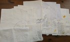 Vtg Hankies Lot Of 75 Embroidered Crocheted Edges Florals Lace Appliques Euc
