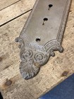 Large Cast Iron Metal Door Knob Back Plate     Ornate    12    Victorian Double Key