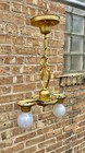 Vintage Cast Iron Restored 1930 s Art Deco Ceiling 2 Light Fixture Chandelier