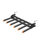 Heavy Duty 4400lbs 58  Clamp On Debris Forks For Tractor Bucket With 6 Tines
