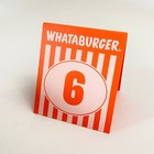 Whataburger Number 6 Restaurant Table Tent Number 6 Dull Orange Style