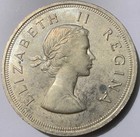 1954 South Africa 5 Shillings Silver Mintage-10 000  Key Date