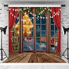10x10ft Christmas Window Backdrop Christmas Backdrops For Wall Holiday Backgr   