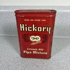 Empty Vtg Hickory Pipe Cigarette Mixture Pocket Tobacco Tin Ad Retro Decor Shelf