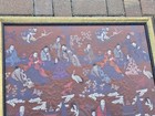 Vtg Antique Large Oriental Silk Tapestry Ornate Framed Ooak 33x50 Huge Rare 