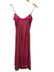 Vintage Betsey Johnson Pink Feminine Dainty Metallic Lace Tulle Slip Dress Sz 2