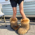 Fur Boots For Women Winter Fluffy Furry Boots Mid-calf Snow Boots With Anti-slip