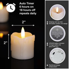 Flameless Votive Candles With Timer  2  X 2  Real Wax  400 hour Realistic Black