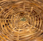 Hand Woven Circular Basket With Blk Metal Handles  Phillipines