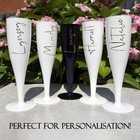 Pack Of 20 White Plastic Champagne Flutes 175ml Prosecco Glasses