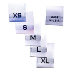 Woven Clothing Labels White With Black Lettering - Size Tags White 