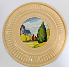 Vintage Metal Flue Cover Farm Barn Landscape Winter summer 9 5  - No Clips X 2