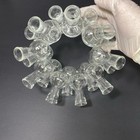 Vintage Clear Glass Bud Vase Cluster Centerpiece Flower Frog Tiers 18 Holes