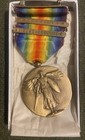 Us Wwi Victory Medal In Original  Box  W   Ypres Lys And Meuse Argonne  Bars