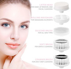 Waterproof Facial Cleansing Spin Brush Set 5 Exfoliating Face Scrubber Heads