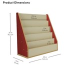 Factory Direct Partners 5-shelf Book Display Almond red For Home school daycares
