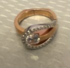 Vintage Rose Gold Vermeil Ring 1ct Cz Signed Hl Ster Size 6 5 Wrap Look New Old