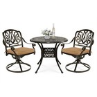 3-piece Patio Furniture Dining Set Outdoor All-weather Cast Aluminum Bistro Set
