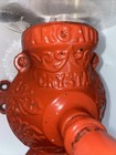 Antique Arcade Crystal  3 Wall Mount Painted Cast Iron Coffee Grind Wtop Jar lid