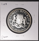 Somalia 1000 Shillings 2005 Elephant 1 Oz Silver