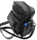 6 Pocket Soft Lambskin Leather Cross Body Or Shoulder Bag Light Weight - Black