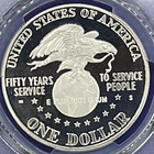         1991-s  1 Uso Commemorative Silver Dollar Proof Coin Pcgs Pr69dcam        