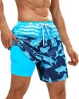 Mens Swim Trunks With Compression Liner Board Beach Shorts Quick Dry Swim Shorts