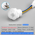 1pc Ac85-265v Pir Motion Sensor Switch Adjustable Auto Light Controller Led -new