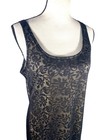 Vintage Y2k Sheer Black Floral Overlay Maxi Dress Size 9 10 Rayon Lined