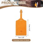 Suitcase Tags  Orange Leather Tags With Private Protection  1 Pcs