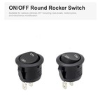 5pcs 12v Round Rocker Switch Ac 6a 250v 10a 125v Spst 2 Pin 2 Position On off T