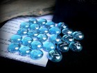 Witches Blue Moon Rune Stone Set   Velvet Bag Wicca Pagan Witchcraft  Divination
