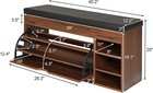 Shoe Cabinet With 3 Flip Drawers Shoe Bench With Seat Cushion For Entryway Brown