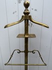 Vintage Brass Butler Valet Wardrobe Stand W coin Dish suit Hanger  Pants Hanger