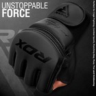 Rdx Mma Gloves Grappling Sparring  Maya Hide Leather  Large  Full Black