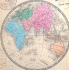 Original 1843 Antique Map World Hemispheres By F ansart Genuine Old Engraved Map